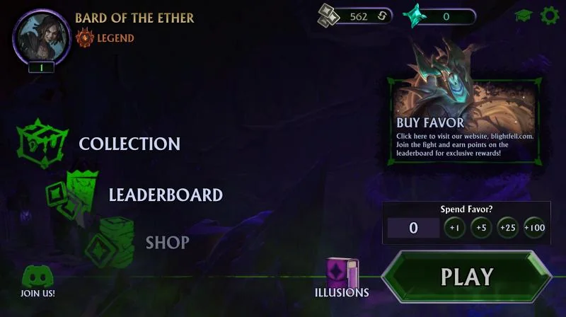 In-game Favor balance — spendable session currency UI