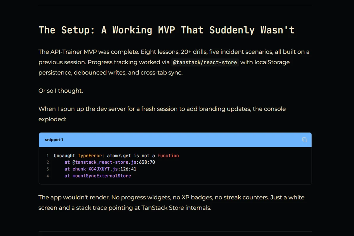 The Builder Coil blog post page showing article layout and typography